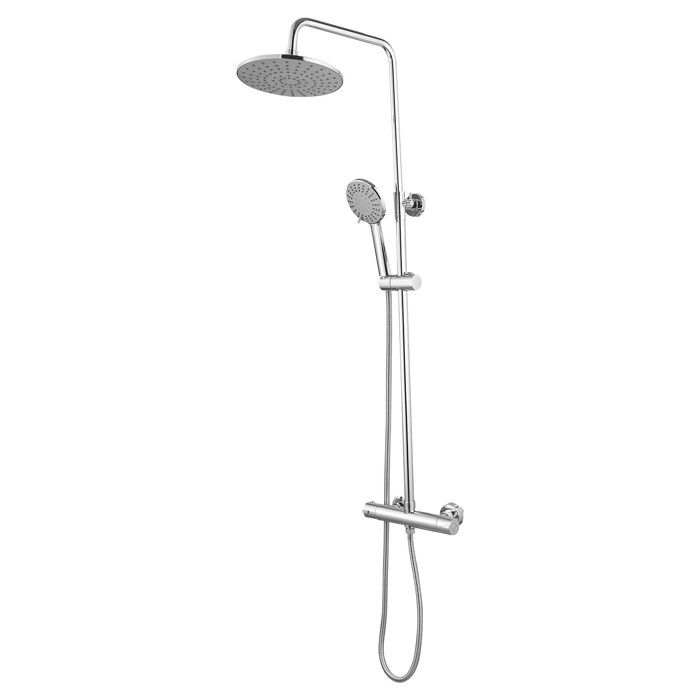 Colonne De Douche Thermostatique Réglable - Acier Inoxydable Argenté