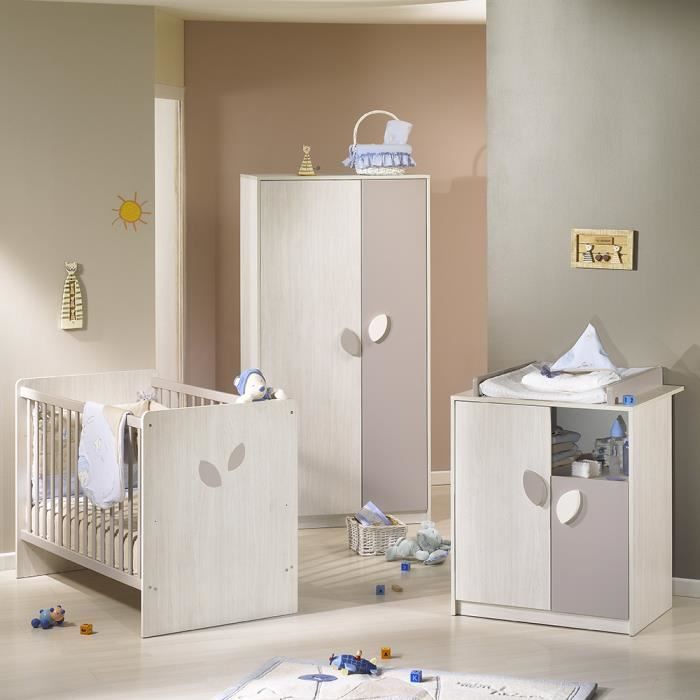 Chambre Complete Leaf Frene Blanc Et Taupe Achat Vente Chambre Complete Bebe 2009968974581 Soldes Cdiscount