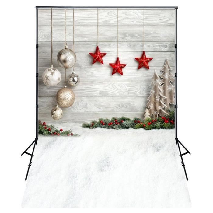 5x7ft Fond D Ecran De Photo De Photogtaphie Etoiles Et Boules De Noel Achat Vente Fond De Studio Cdiscount
