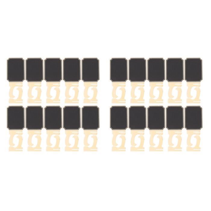 Mbsomnus 10pcs Mini Tableau Noir En Bois Avec Support - Tableau Craie Double Face - Mini Chevalet - Tableau Message - Marque Place Pour L'école, Küche, Shop, Fête, Mariage, Anniversaire (Polygonal