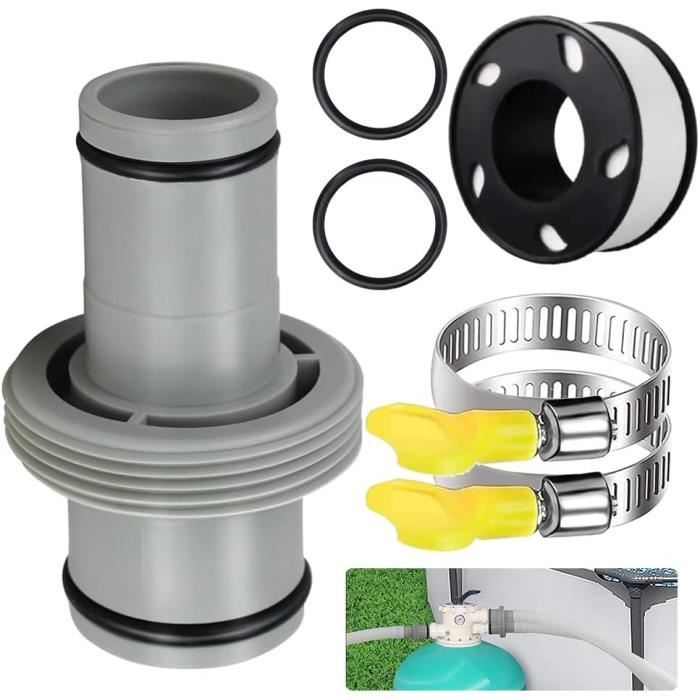2 Pièces Raccord Tuyau Piscine 38mm - Connecteur Pompe Avec Ruban PTFE Et Joints
