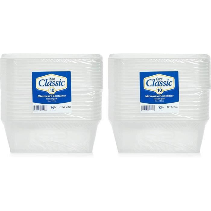 TO GO Lot De 48 Boîtes Alimentaires En Plastique Avec