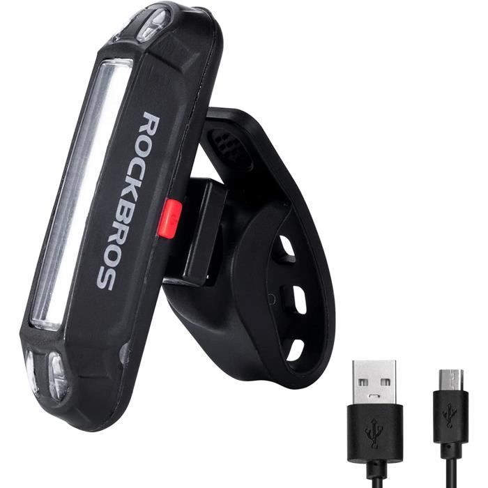 ROCKBROS Feu Arrière Vélo USB Rechargeable - Lampe Puissante IPX6 Avec Détection Freinage Et Vibration