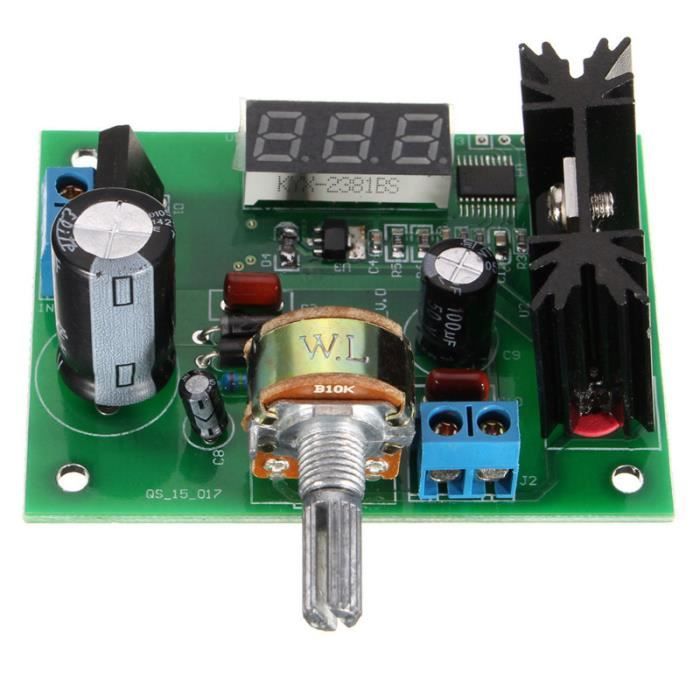 Air Conditionné//Courant Direct LM317 Step-Down régulateur de tension Module d/'alimentation DEL voltmètre