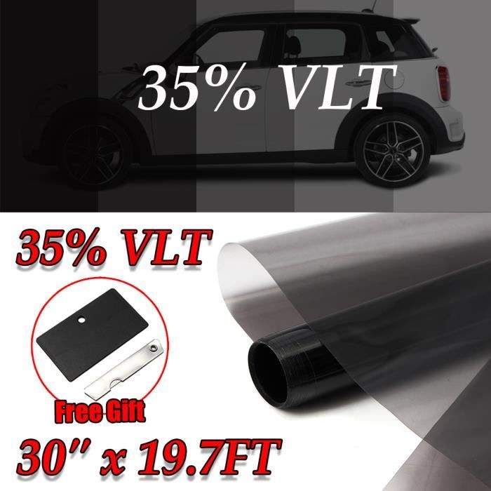 6m à 50cm Film Solaire Teinté 50% VLT Auto Noir Clair Pellicule Vitres - Foto 4