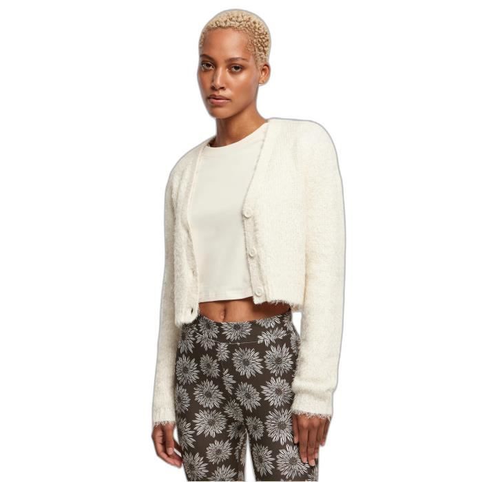 Comparer les prix de Cardigan crop plumes femme Urban Classics - blanc - L