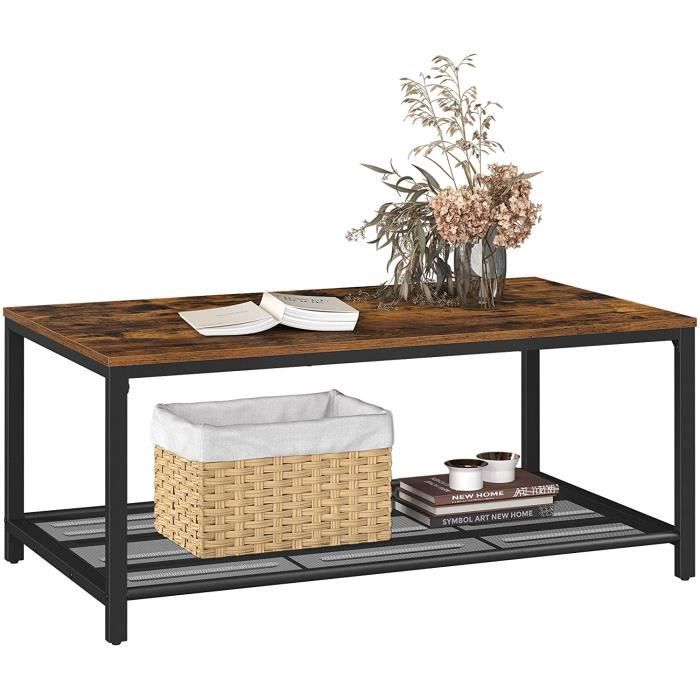 Vasagle Table Basse Style Industriel Table De Salon Avec Etagere