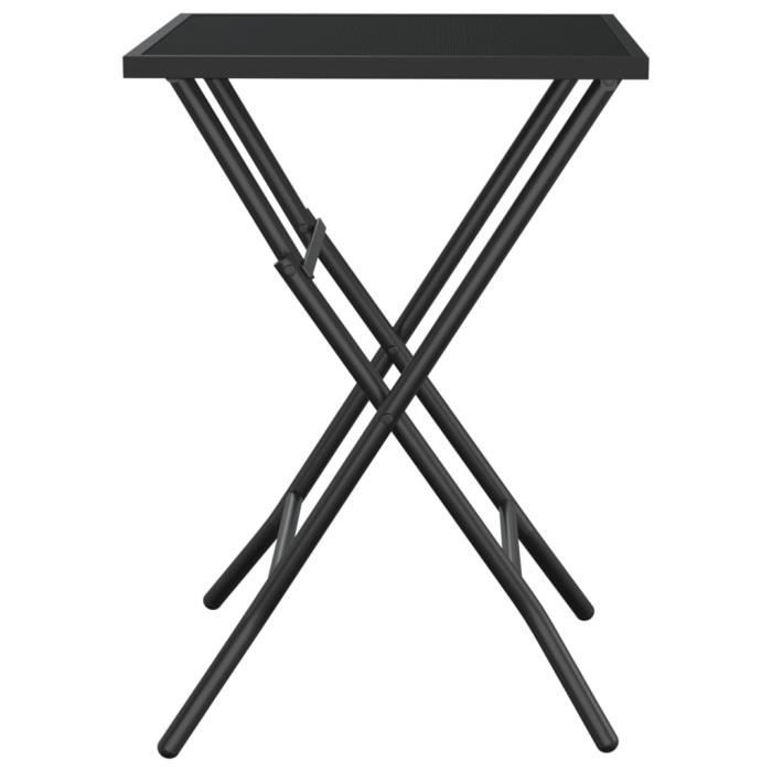 Table De Jardin Pliante VidaXL – 55x55x73 Cm – Acier Revêtu Poudre Vert Foncé – Idéale Terrasse, Balcon, Pique-nique