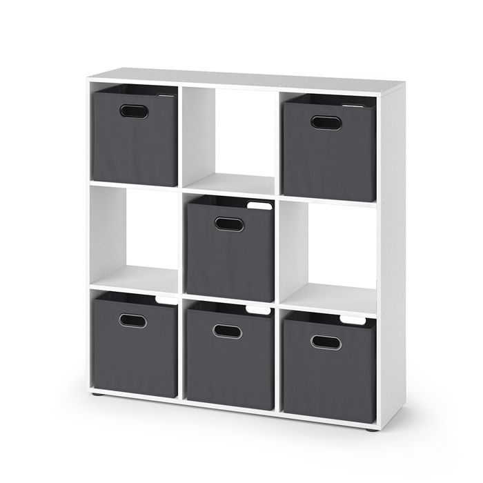 Meuble de rangement cube Nove 104x108cm avec 6 boîtes pliantes Blanc Vicco 37005 Meuble de rangement cube Nove 104x108cm avec 6 boîtes pliantes Blanc Vicco 37005