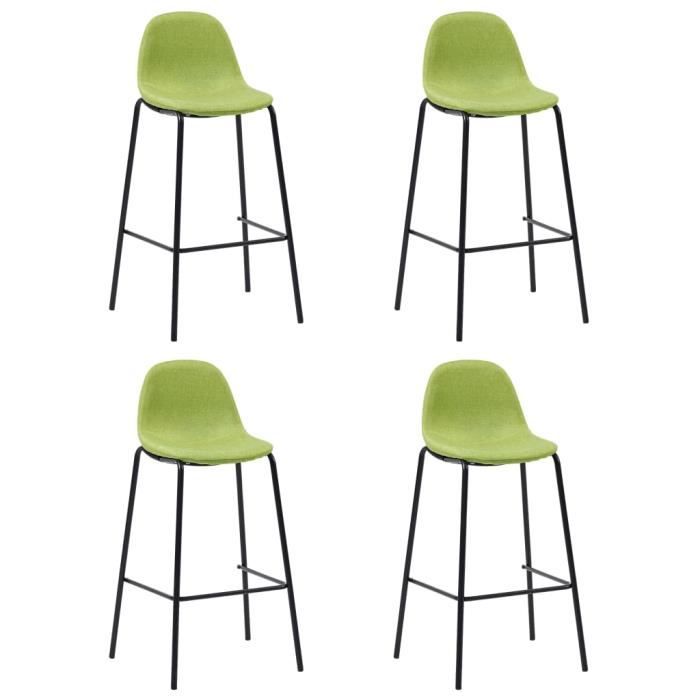 "promo"tabouret haut lmt - chaises de bar lot de 4 vert tissu 22,65kg