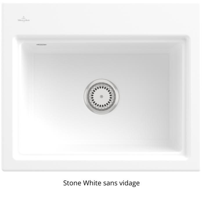 Evier VILLEROY ET BOCH Subway Style 60 Stone CeramicPlus finition aluminum brossé