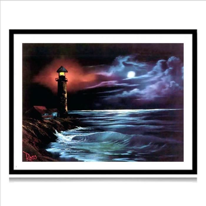 peintures de phare la nuit