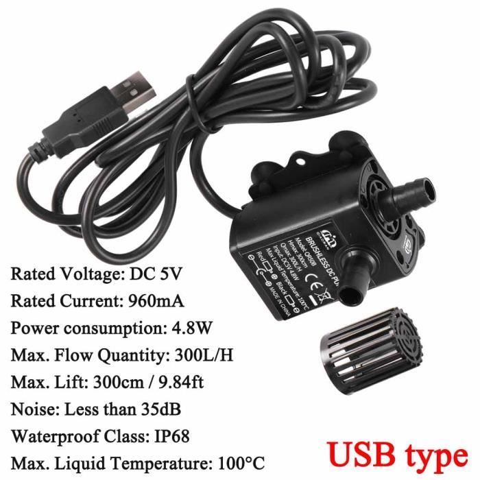 Mini Pompe à Eau, Mini Pompe à Eau Sans Balais DC 12 V Pompe