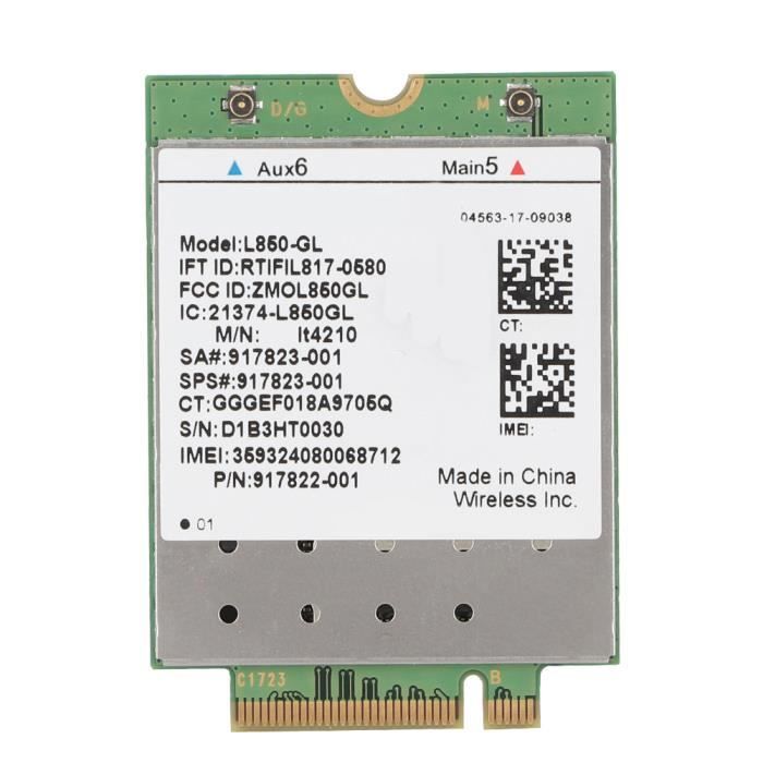 ASHATA Carte réseau sans Fil 4G LTE Card Module, Carte réseau L850-GL LTE 4G sans Fil LTE-FDD Carte réseau WCDMA LTE Carte réseau sans Fil TDD/WCDMA LTE, NGFF M.2 4G pour