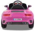 Kijana Porsche Style Voiture électrique Enfant,3 jusqu'a 6 ans, 12V Moteur, MP3, Sieges en Cuir, Lumieres, Avec Télécommande, Rose-1