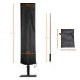 Housse de protection imperméable et anti-UV pour parasol - Linxor - 240 x 57 cm - Noir-1