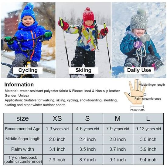 Gants De Ski Enfants Renne – Imperméables, Chauds Et Antidérapants – Taille 4-8 Ans Pour Activités Neige Et Hiver - 3