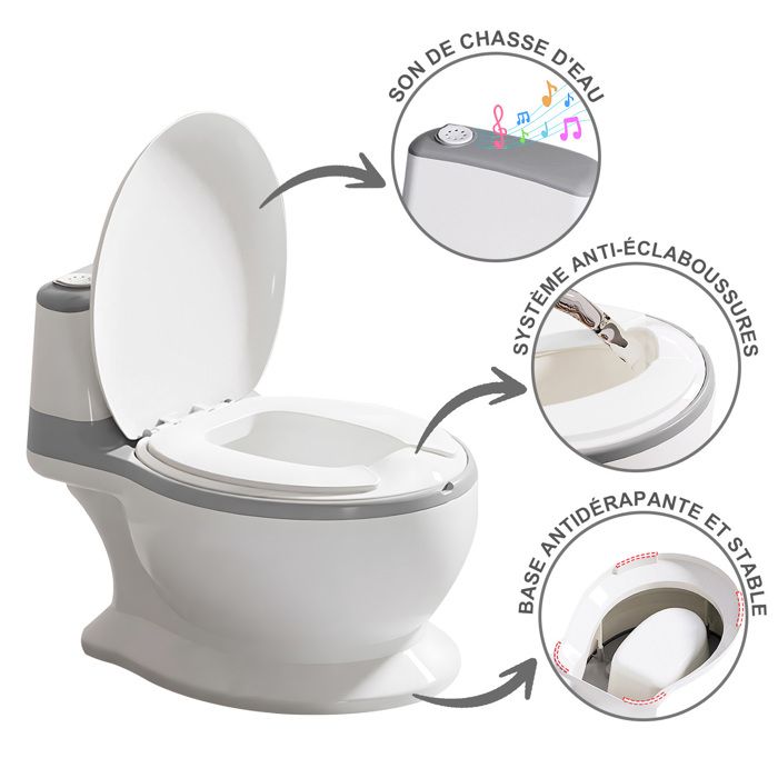 Pot Bebe: Petit Pot Toilette Bébé - Toilette Réaliste Little Flushing Trainer avec Son Toilette Bebe Apprentissage Toilettes pour Bébé