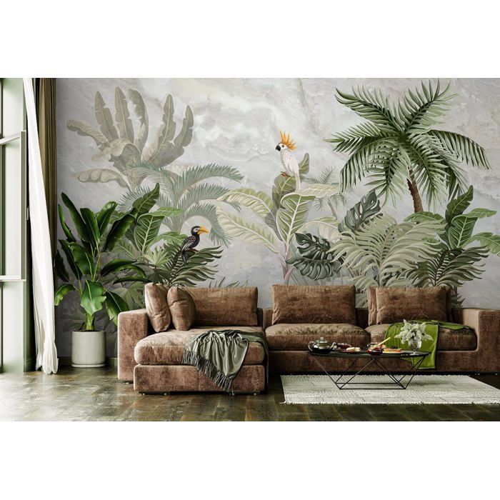 Papier Peint Panoramique Jungle Tropicale De Bananiers Papier Peint ...