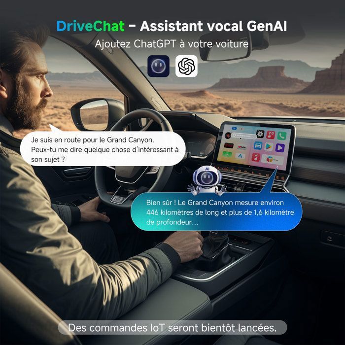 Boîte Android Auto/Apple CarPlay Sans Fil - Adaptateur Plug & Play 4Go+32Go, Pour Voitures Avec Câble D'origine, Android 13 - 3