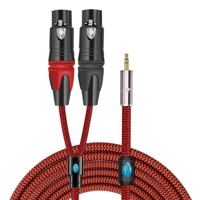Câble Jack 3.5 Stéréo Mâle vers Mini XLR Femelle 2m