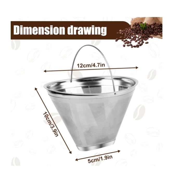 Haoyun-Filtre à Café En Acier Inox Filtre Café Permanent Lavable De