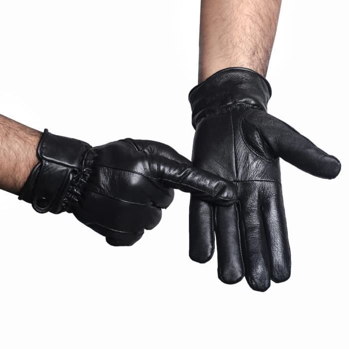 Military Distribution Général Service Noir Doublé Cuir Gants Taille 12