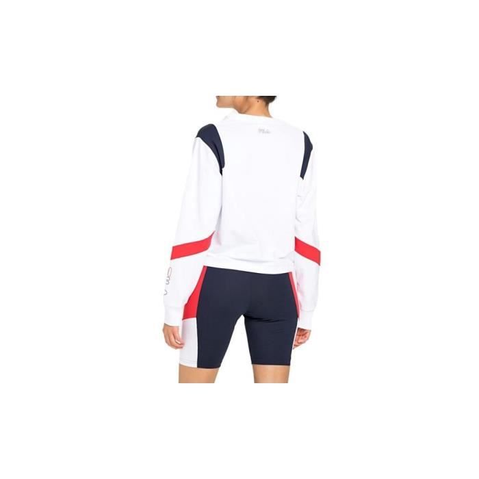 Sweat FILA Pita Cropped Crew W Blanc Femme Vêtement Manches