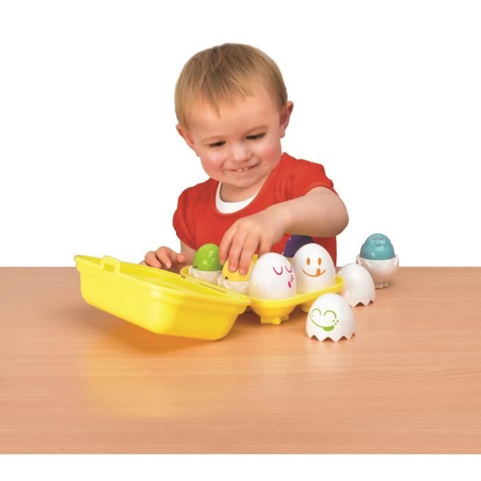 Toomies Tomy Piou Piou Surprise Arc-en-ciel – Boîte à œufs Avec 3 Poussins Qui Crient Et 3 Hochets – Trieur De Formes Et Couleurs – Jouet Sensoriel 6–36 Mois
