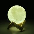 3D Lampe de Lune d'Impression - 2 couleurs - Interrupteur tactile - Rechargeable - 15 cm-2