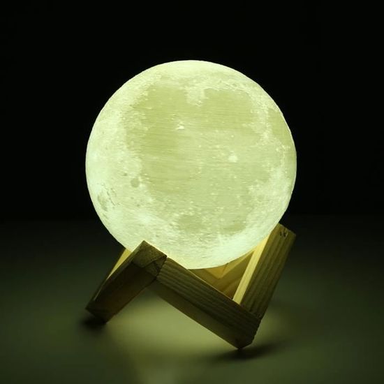 Lampe De Lune D'impression 3D, 16 Couleurs 3D Moon Light Avec Support, Cadeau Rechargeable USB à Télécommande Et Contrôle Tactile Pour Bébés Filles Garçons (5,9 Pouces