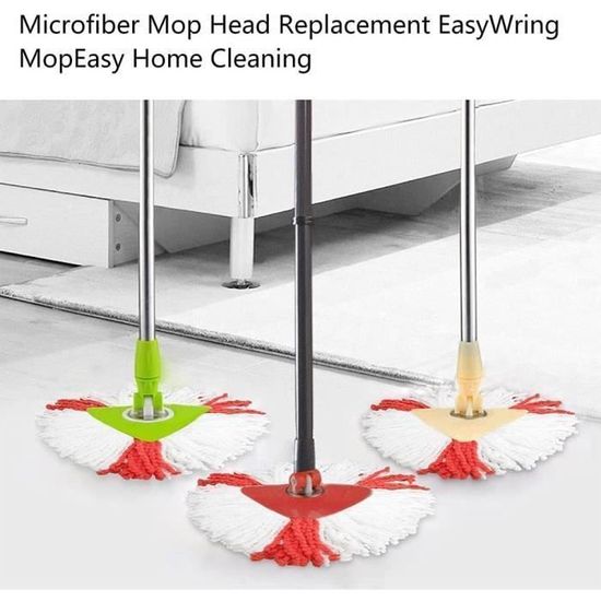 Tête De Rechange Serpillère Microfibre Ez - Compatible Tous Balais Vadrouille à Franges