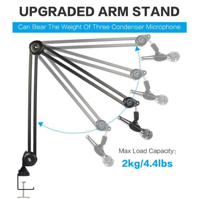 MS-605-Blanc-HONArm-Support de bras de micro à suspension réglable, pince  de montage de table, Blue Yinous, B - Cdiscount TV Son Photo