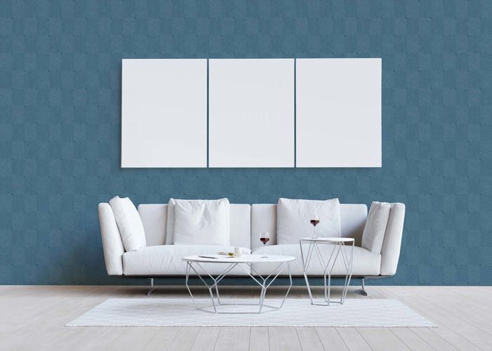 Papier Peint Intissé Tadessi M1-No.1586 – Bleu Argent, Géométrique, 1005x53 Cm, Résistant à La Lumière