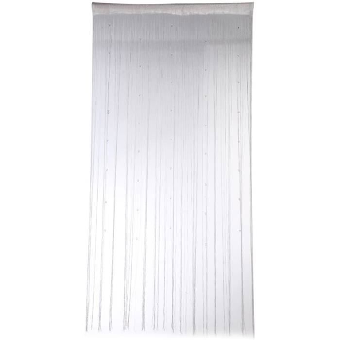 Lot De 2 Rideaux En Fils Perles Blancs 100x200 Cm - Anti-mouches, Décoration Transparente, Pour Porte, Fenêtre, Séparation D'espace