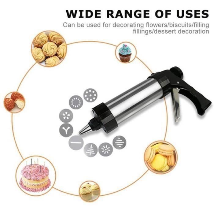 Presse à Biscuits Manuelle Avec 12 Disques Et 6 Buses | Machine à Biscuits En Inox Pour Pâtisserie Maison