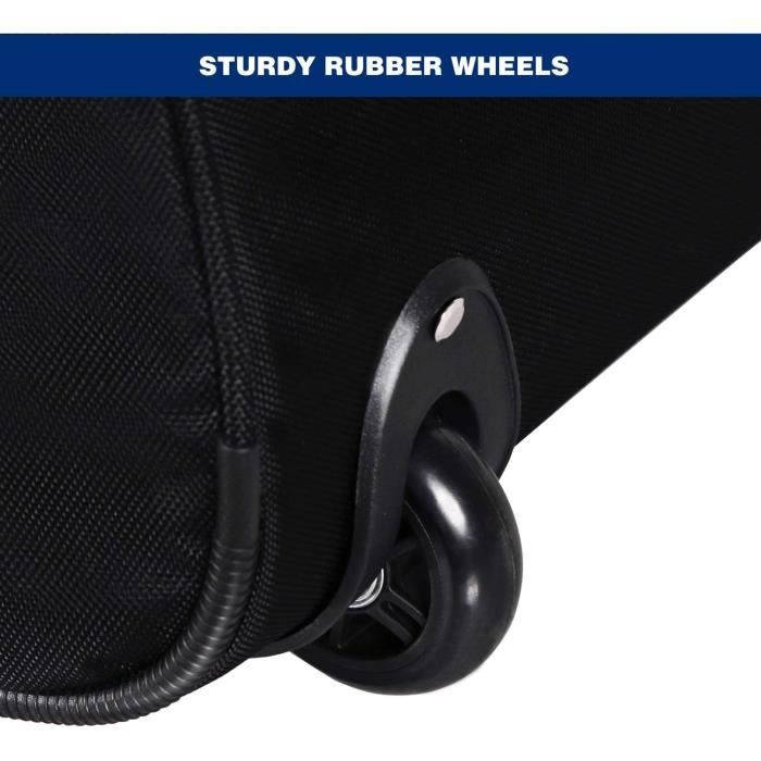 Sac Sport Camping Grande Capacité Sac De Voyage à Roulettes 120L Pliable - Grand Sac Weekender Imperméable Homme Femme - Noir 80x40x40 Cm Tissu Oxford Résistant