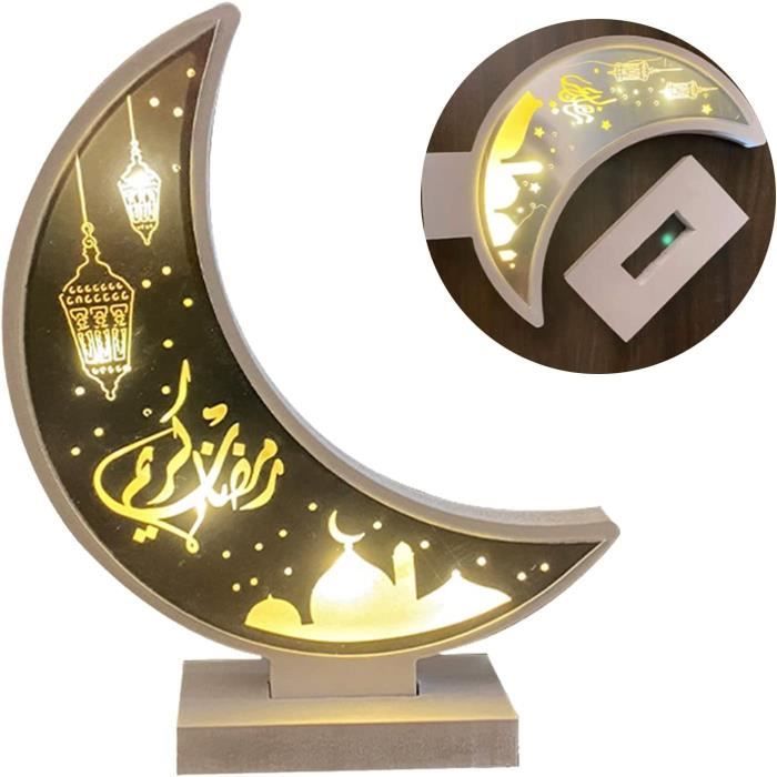 marque generique - Ramadan Eid Al-Fitr Décoration Crescent Moon Star  Lantern LED Lumières Blanc S - Objets déco - Rue du Commerce