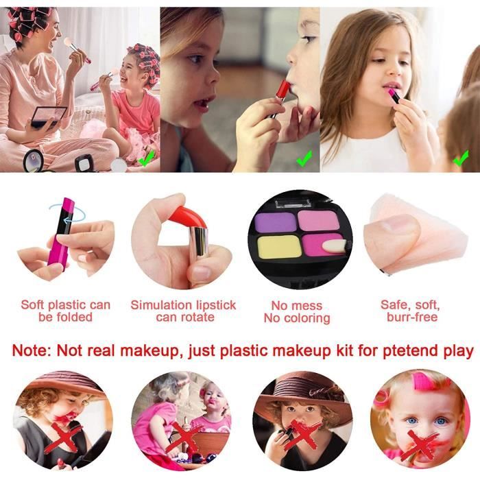 STAY GENT Faux Maquillage Enfant Jouet pour Filles Faux Maquillage Kit avec  Cosmtique Sac pour Prtend Enfants Rle Jouer Fille[24899] - Cdiscount  Bagagerie - Maroquinerie