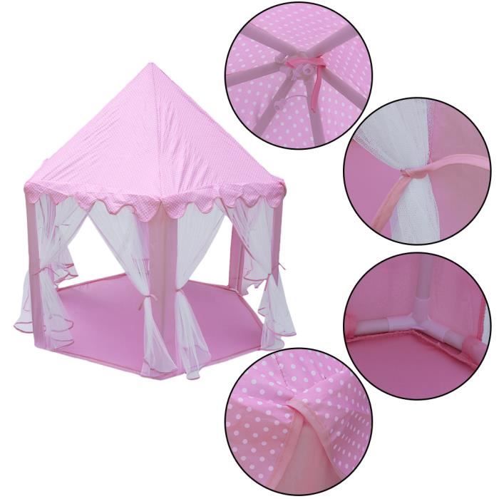 Tente De Jeu Pour Enfants Folpus - Château Intérieur Gris 120x105x128 Cm - Stimule L'imagination