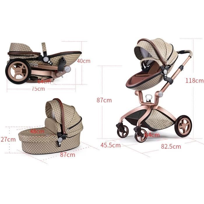 Poussette Bébé 3 en 1 Combiné Siège-Auto Nacelle Haute Trio Réversible  Réglable Haute Qualité Roues Increvables Gris Foncé - Cdiscount Puériculture  & Eveil bébé