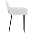 Lot de 4 Chaises de salle à manger Contemporain - Chaise de cuisine Chaise de salon Blanc Tissu Moderne De Luxe | 10860-3