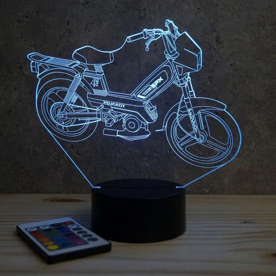 Lampe 3D Peugeot 403 - LED RGB 16 Couleurs + Télécommande - Gravure Personnalisable - Fabriquée En France