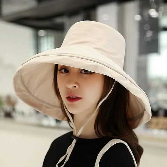 Leisial Femme Capeline Chapeau /à Large Bord Casquettes visi/ères Anti-Soleil Respirant Anti UV Pliable Chapeau de Soleil pour /ét/é Plage Loisir Voyage