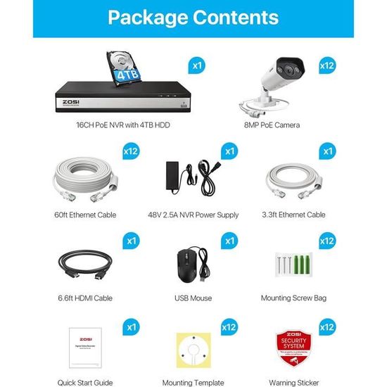 Test : kit caméra de surveillance ZOSI 4K
