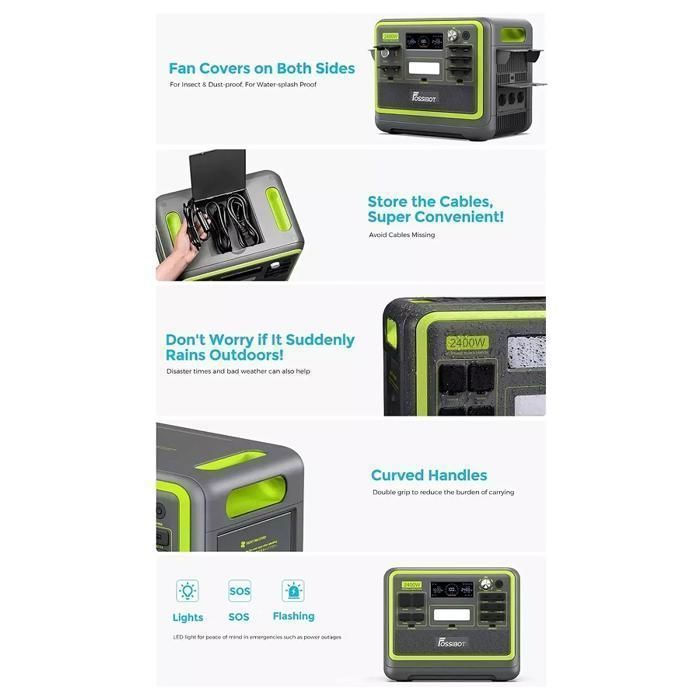 P2001 PLUS Centrale électrique portable 2400W, générateur solaire