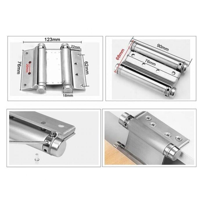 1 Paire De Charnières à Battant à Rabat, Revêtement En Poudre, Marron, 63 Mm X 58 Mm, 434077