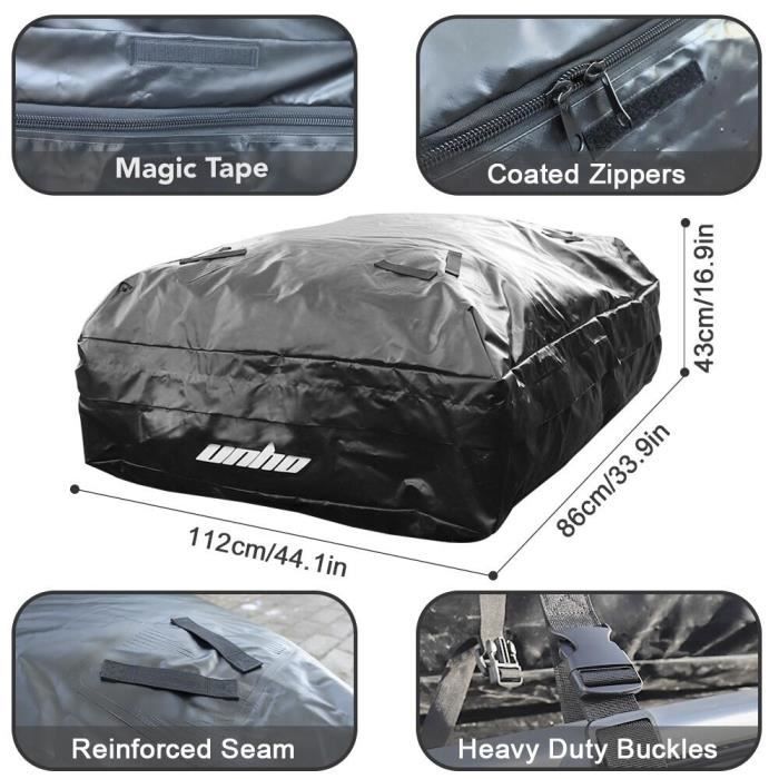 Costway Sac de toit de voiture de 15 pieds cubes de chariot de fret sur le toit  sac à bagages étanche avec serrure