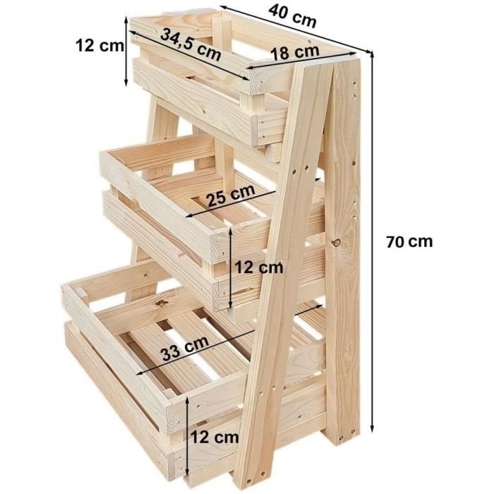 NATIV Boîte à Pommes De Terre Eois Boîte à Légumes Avec 4 Tiroirs Fourrure De Fruits Compacte 50