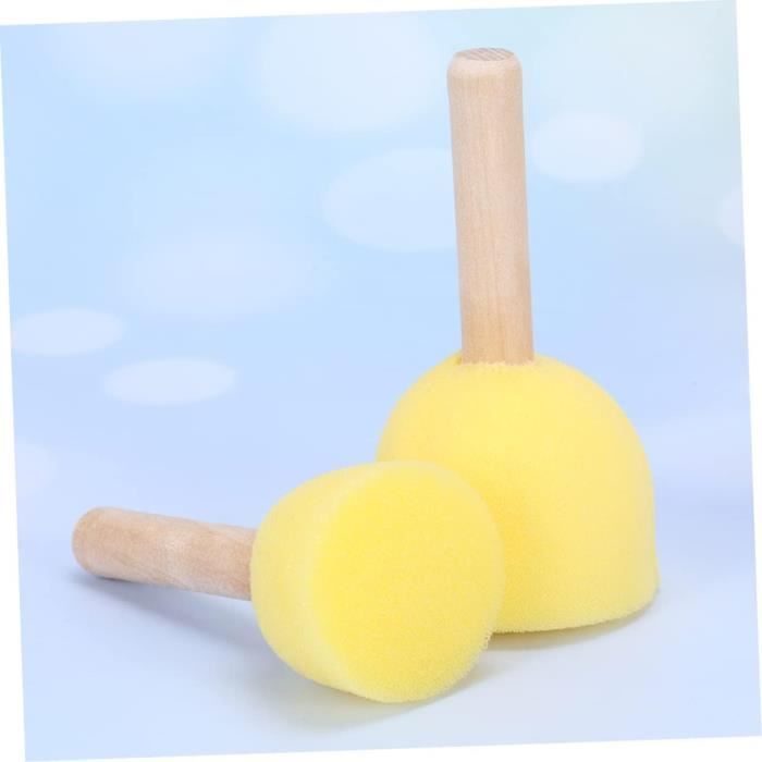 Lot De 4 Pinceaux En Mousse Avec Manche En Bois - Applicateurs Peinture Pour Bricolage, Différentes Tailles